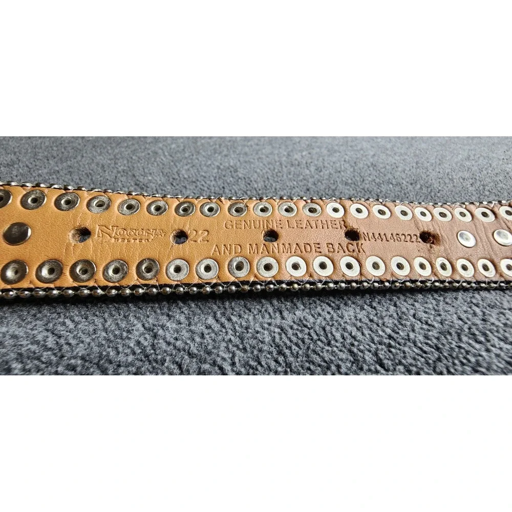 Nocona Women's,Girls Genuine Brown Leather Rhinestones Studded Belt Size 22‎